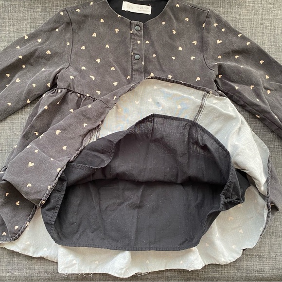 Zara Toddler Long Sleeve Heart Print Dress - Picture 8 of 9